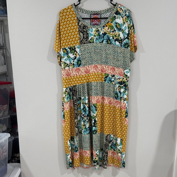 NWT Johnny Was Paisley patch relaxed fit boho shift dress - Picture 3 of 8